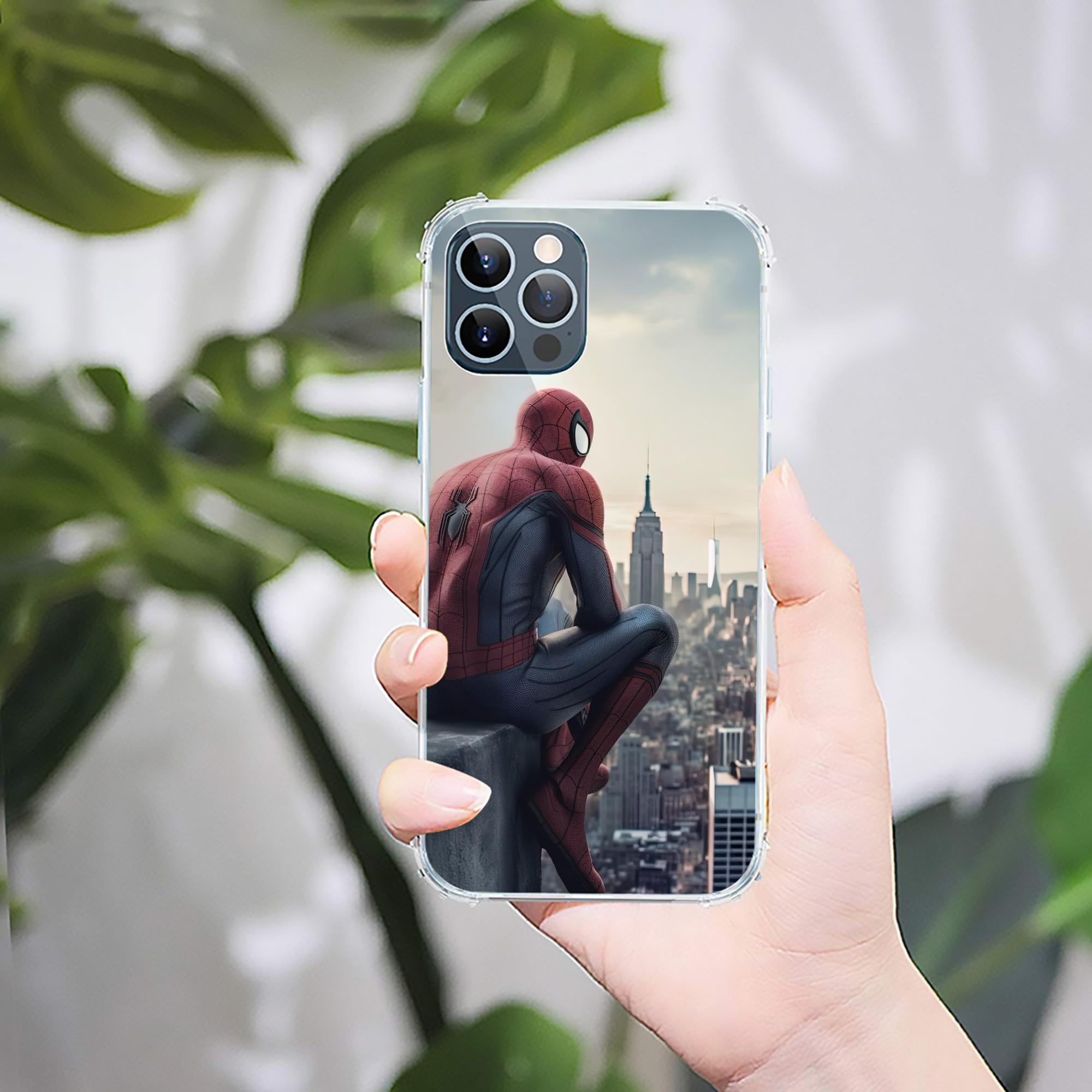 （画像用） Spider Man スパイダーマン 【iPhone 12シリーズ対応】透明スマホケース（クリアソフトケース）